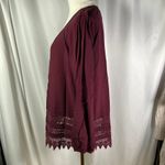 Ariat  Burgundy Long Sleeve Top with‎ Lace Trim Womens Size M Photo 6