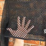 SheIn curve womens fishnet festival rave mesh crop top black 1X Photo 1