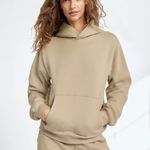 Aritzia TNA Cozy Fleece Perfect Hoodie Olive Beige Photo 0