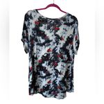 Maurice's  Blue and White Tie-Dye Top with Red Accents Photo 2