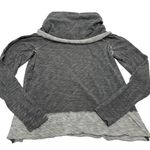 Free People Beach Sweater Womens Medium Grey Heathered Cocoon Cowl Pullover Photo 4