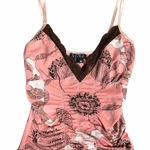 XOXO  Y2K Floral Lace Ruched Cami Size XS (Tagged Medium) Photo 0