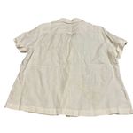 JM Collection Women's Floral Linen Embroidered Button-Up Shirt Size 12 Photo 1