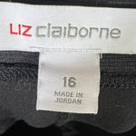 Liz Claiborne Faux Leather Crop Straight Leg Pants Womens 16 Black Biker Edgy Photo 6