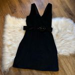 American Eagle Corduroy V Neck Belted Mini Dress In Black Photo 1