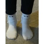Two Pairs of eyes and ears or hands ladies white socks size 7 Photo 2