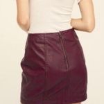 Free People NWOT Faux Leather Burgundy Mini Skirt Photo 3