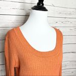 Merona Coral Ribbed Knit Scoop Neck Sweater Size Medium Orange Peach Photo 4