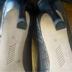 Paige Leather Gunmetal Crocodile Print Pull On Heel Booties Size 10 Photo 4