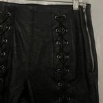 Topshop Black Faux Leather Lace Up Pants Size 6 US Photo 4
