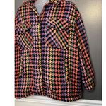 Spoon Jeans Jacket Womens 3X Black Multicolor Houndstooth Shacket Button Front Photo 2