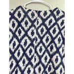 Lilly Pulitzer Duval Linen Short Sleeve Shirt Little Fish Ikat Navy White Small Photo 10