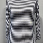 Vineyard Vines  Top Women's M Boat Neck White Blue Striped Nautical Pullover Pima Photo 0