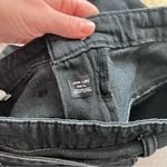 ZARA  black high rise denim‎ shorts w/ waist tie Photo 6
