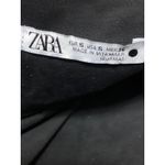 ZARA Women's Black Faux Leather Suede Rhinestone Fringe Cropped Jacket Size S Photo 5