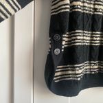 Croft & Barrow Women’s Acrylic Black Beige Cable Knit Striped Sweater XL NWT Photo 2