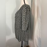 Loft , gray and‎ black leopard print, short sleeve flowy top size medium Photo 3