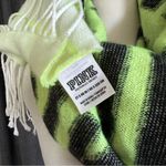 PINK - Victoria's Secret  Neon Green & Black Reversible Fringe Logo Blanket Scarf Photo 5