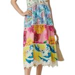 Farm Rio  Floral Patchwork Midi Dress- Rare Pattern- Size Medium- Never Worn Photo 1
