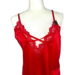 Rachel Roy Rachel  Red Chemise Slip Gown Lingerie Valentines Sexy Satin Lace XL Photo 1