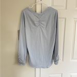 Title Nine Grace Shirt Womens XL Blue Heather Long Sleeve Ruched Gorpcore Hiking Photo 7