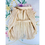 NBD  Womens Cream Crinkle Wrap Tie Waist Long Sleeve Blouse Top Size S Photo 2