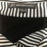 Adrianna Papell Black Striped Scoop Neck Twofer Pullover Sweater Photo 4