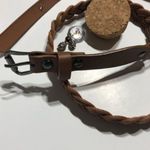 Pushadi 34” Braided Brown Vegan Leather Belt EUC Photo 1