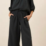 Pact  Coastal Double Gauze Split Hem Pant Gray Size L Photo 0