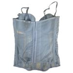 Victoria's Secret Blue Lace Semi Sheer Grommet Bustier Corset Top Size 34C Photo 5
