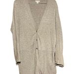 J. Jill Woman’s Grey Button Down Casual Lightweight Sweater Size Medium Gray Photo 0