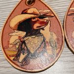 Rustic soul doggie western leather earrings Photo 1