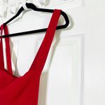 Black Halo Red Bene Jumpsuit Red Sleeveless Crisscross Back Size 12 Photo 3