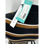 Sanctuary  Mock Neck Stripe Rib Knit Midi Dress Black Brown White Size M NWT Photo 6