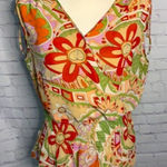 Bisou Bisou Floral Geometric Sleeveless Blouse L Photo 0