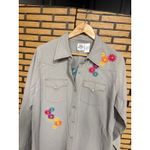 Ivy Jane  Gray Floral Embroidered  Pearl Snap Button Down Dress Size XL Photo 3