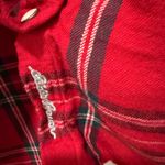 Eddie Bauer Top Womens Red Plaid Flannel Tunic Snap Front Shirt size medium Photo 3