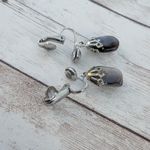 Vintage Clip On Earrings Smokey Tones Dangle Photo 5