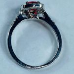 Fashion Ring Stone is Red Shade in Silver Color Band Rhinestone Accents size 9 Photo 7