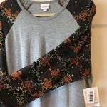 LuLaRoe  Top MARDI GRAS Gray Green Gold 2X Randy BNWT 3/4 Sleeves Baseball Tee Photo 3