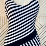 ZARA Swimsuit Black and White Striped One-Piece Bathing Suit Size Small Photo 0