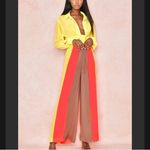 House Of CB NWT Margot Sheer Striped Multicolor Vibrant Pants Medium Photo 15