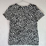Jones New York Sport Black & White Leopard Print Short Sleeve Tee Long Slim Cut Photo 4