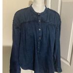 Pilcro  Chambray Quarter Button Long Sleeve Chambray Blouse XS Photo 3