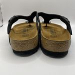 Birkenstock ‎ Black Faux Patent Leather Gizeh Sandals Made in Germany Sz EU 37 W6 Photo 4