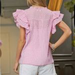 Davi & Dani  Pink Ruffle Blouse Photo 1