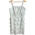 David's Bridal Elegant Silver Tiered Ruffle Cocktail Dress 14 Mother of Bride Photo 1
