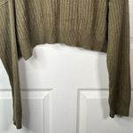 Collusion X Cropped Cardigan Sweater Sz 10 Olive Green Tan Photo 9