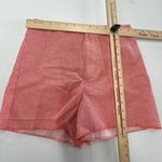 ZARA  Shorts Womens Small Red White Gingham Check Cotton Blend High Rise‎ Summer Photo 5