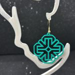 Handmade The Vibe Line Teal Earrings Photo 1